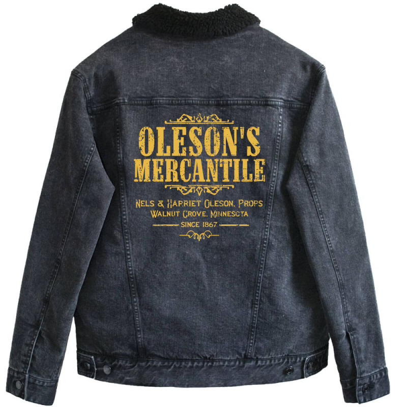 Olesons Mercantile From Little House On The Prairie Unisex Sherpa-Lined Denim Jacket by fizzoviklea | Artistshot