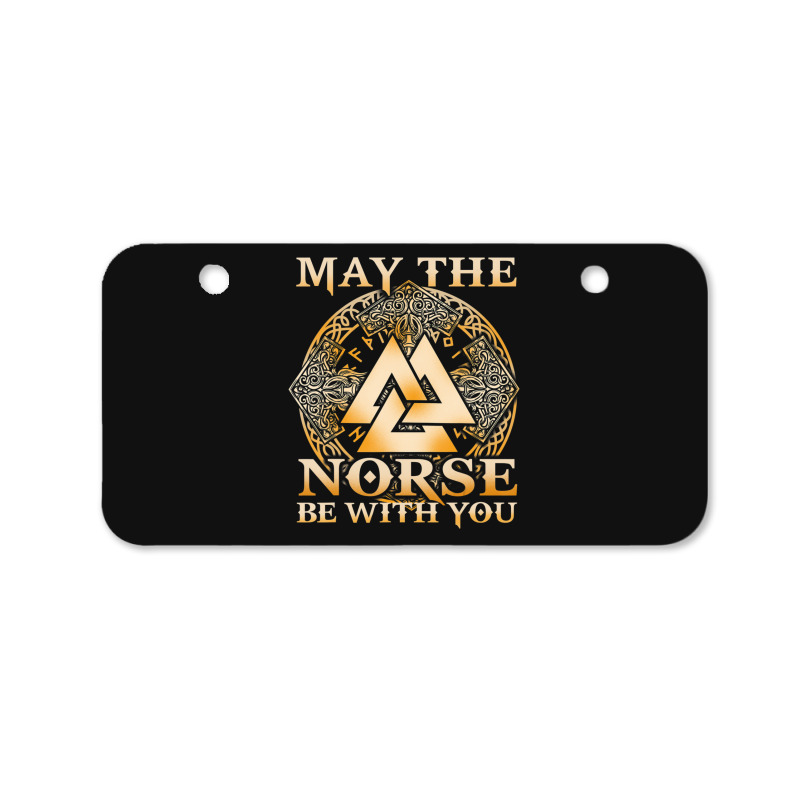 Trending May The Norse Be With You Nordic Mythology Warrior Bicycle License Plate | Artistshot