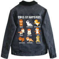 Types Of Hamsters Funny Hamster Music Girl Unisex Sherpa-lined Denim Jacket | Artistshot