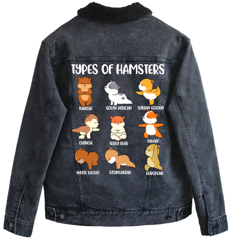 Types Of Hamsters Funny Hamster Music Girl Unisex Sherpa-lined Denim Jacket | Artistshot