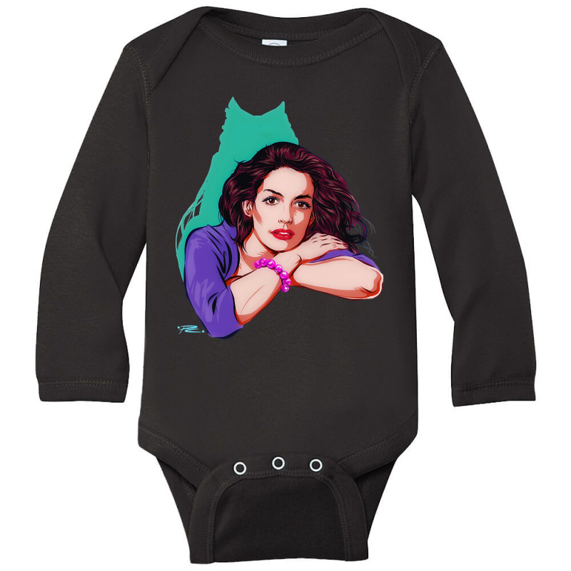 Hot Trend Anne Hathaway - An Illustration By Paul Cemmick Long Sleeve Baby Bodysuit by Box Bingham | Artistshot