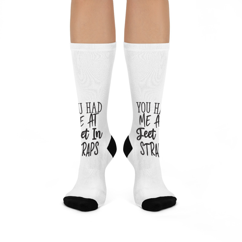 Womens You Had Me At Feet In Straps Funny Essential V Neck T Shirt Crew Socks | Artistshot