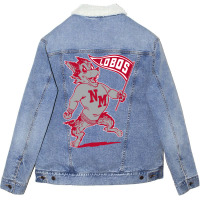 Vintage Looking Unm Lobos Yellow Red Unisex Sherpa-lined Denim Jacket | Artistshot