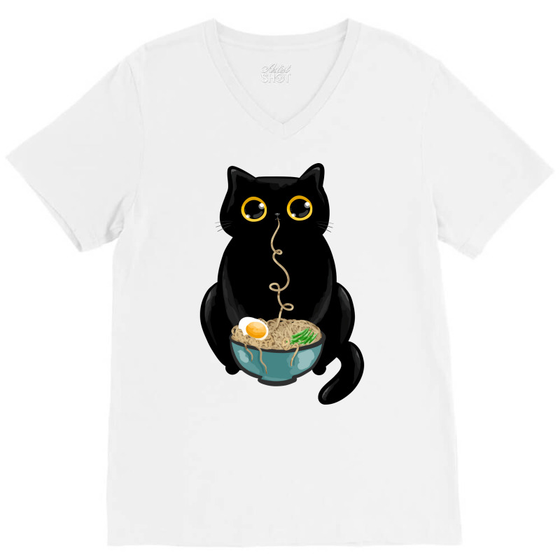 Ramen Cat Love V-Neck Tee by fizzoviklea | Artistshot