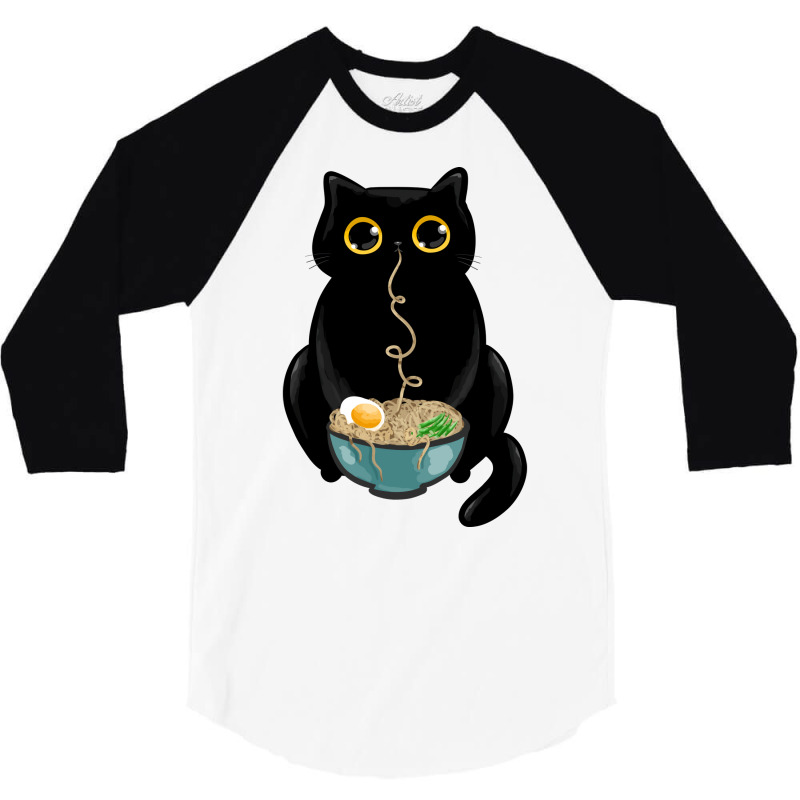 Ramen Cat Love 3/4 Sleeve Shirt by fizzoviklea | Artistshot