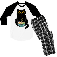 Ramen Cat Love Men's 3/4 Sleeve Pajama Set | Artistshot