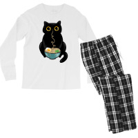 Ramen Cat Love Men's Long Sleeve Pajama Set | Artistshot