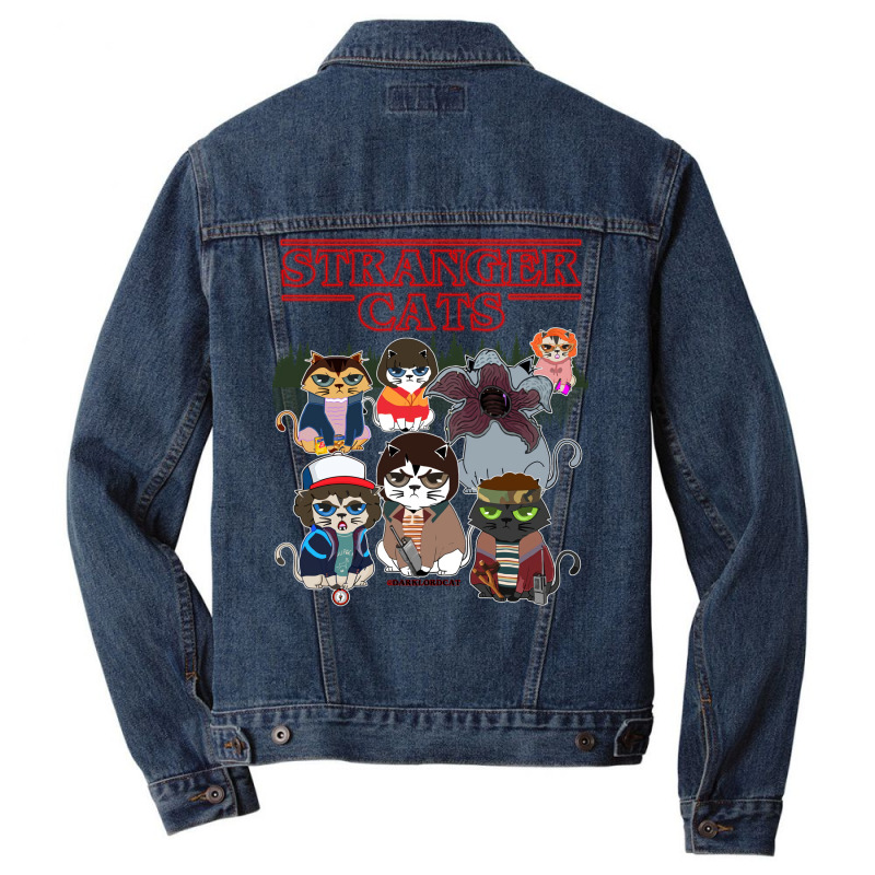 Stranger Cats Funny Men Denim Jacket by fizzoviklea | Artistshot