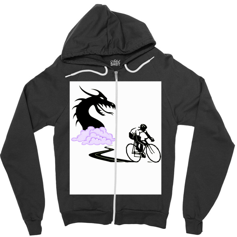 Run Away Bicycle Rider 1 Zipper Hoodie by JudithPlagmann | Artistshot