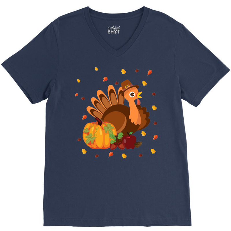 Thanksgiving Aesthetic V-neck Tee | Artistshot