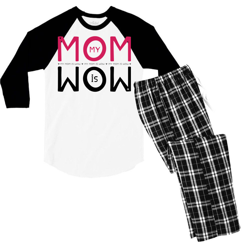 My Mom Is Wow Baby Aesthetic Men's 3/4 Sleeve Pajama Set | Artistshot