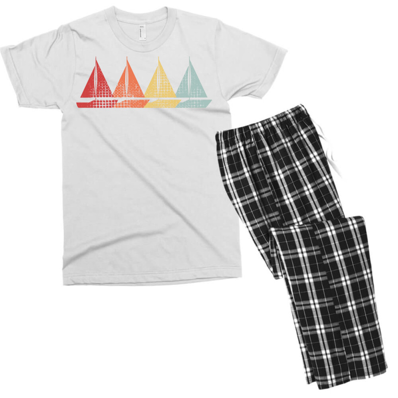 Sailing Sail Boat Hipster Nostalgia Men's T-shirt Pajama Set | Artistshot