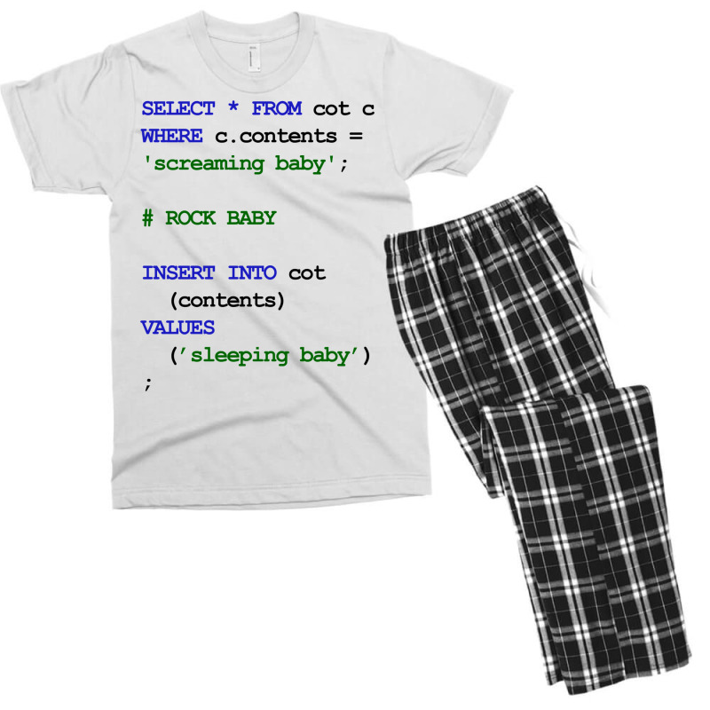 Mysql Code New Baby  Rock Baby To Sleep Baby Green Men's T-shirt Pajama Set | Artistshot