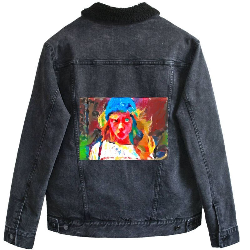 Very Wierd Colorful Girl Unisex Sherpa-lined Denim Jacket | Artistshot