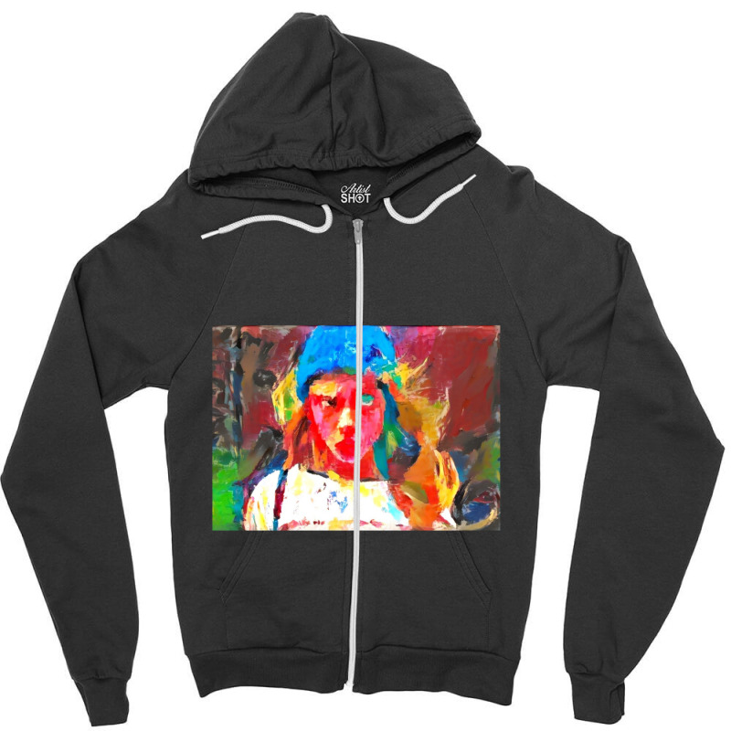 Very Wierd Colorful Girl Zipper Hoodie | Artistshot