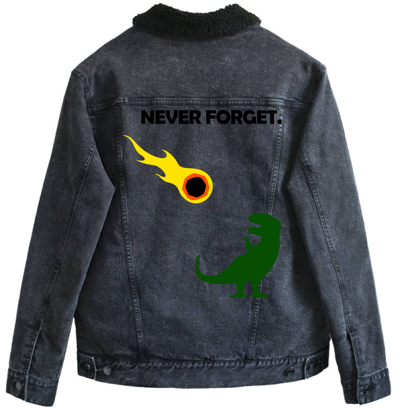 Never Forget (dinosaurs) Baby Yellow Unisex Sherpa-lined Denim Jacket | Artistshot