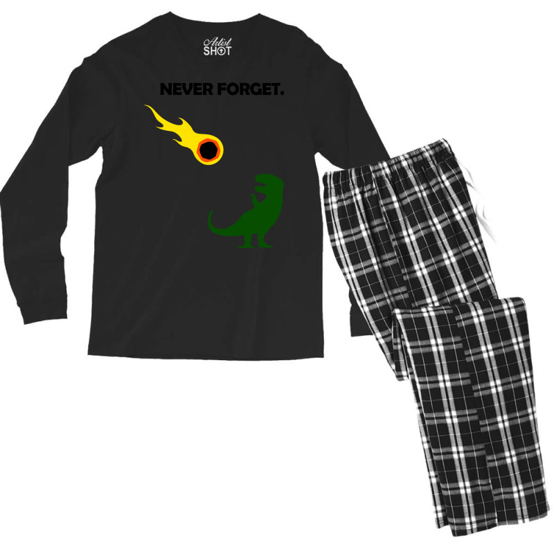 Never Forget (dinosaurs) Baby Yellow Men's Long Sleeve Pajama Set | Artistshot