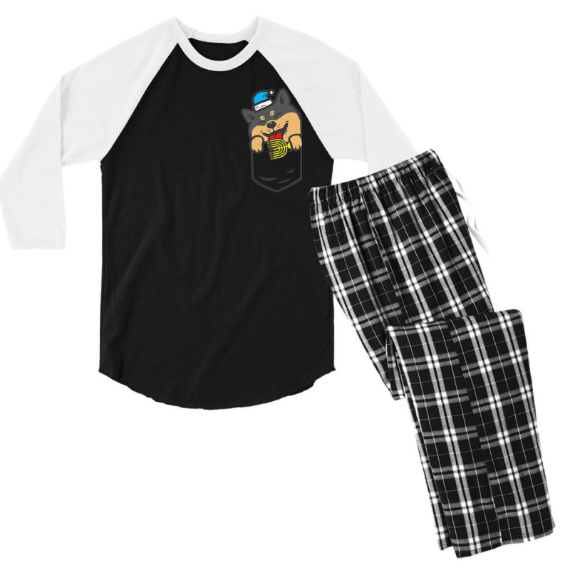 Hot Trend Pocket Black Shiba Inu Menorah Akita Dog Hanukkah Jew Men's 3/4 Sleeve Pajama Set by hongquangd | Artistshot