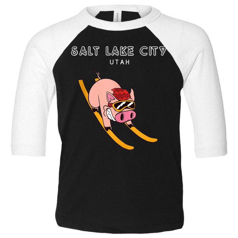 Salt Lake City Utah   Funny Pig Ski Tank Top Toddler 3/4 Sleeve Tee by been | Artistshot