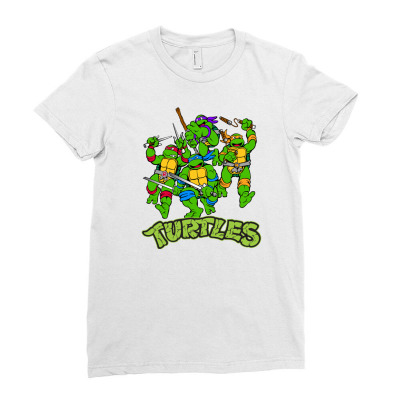 Ninja Turtles Ladies Fitted T-shirt Designed By Salmanaz