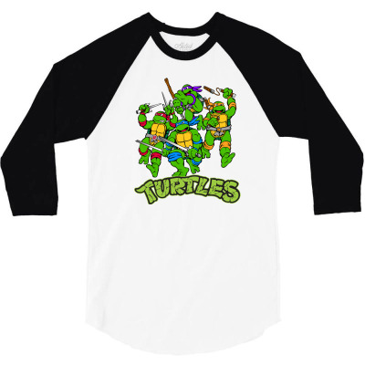Ninja Turtles 3/4 Sleeve Shirt Designed By Salmanaz
