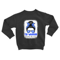 Type 1 Diabetes Warrior Shirt T1d Awareness Month Messy Bun Toddler Sweatshirt | Artistshot