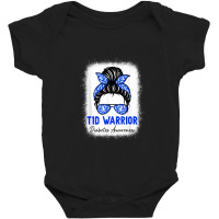 Type 1 Diabetes Warrior Shirt T1d Awareness Month Messy Bun Baby Bodysuit | Artistshot