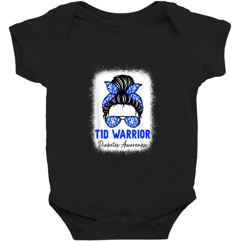 Type 1 Diabetes Warrior Shirt T1d Awareness Month Messy Bun Baby Bodysuit by MaricelyOrtiz | Artistshot