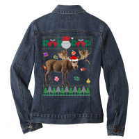 Limited Edition Ugly Sweater Christmas Animals Santa Moose Lover Ladies Denim Jacket | Artistshot