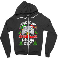 This Is My Christmas Pajama Santa Hat Gamer Video Game Games Zipper Hoodie | Artistshot