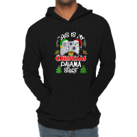 This Is My Christmas Pajama Santa Hat Gamer Video Game Games Lightweight Hoodie | Artistshot