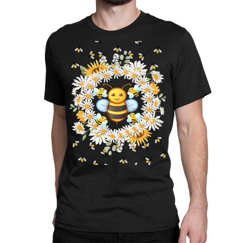 Bee And Flowers Classic T-shirt | Artistshot