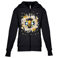 Bee And Flowers Youth Zipper Hoodie | Artistshot