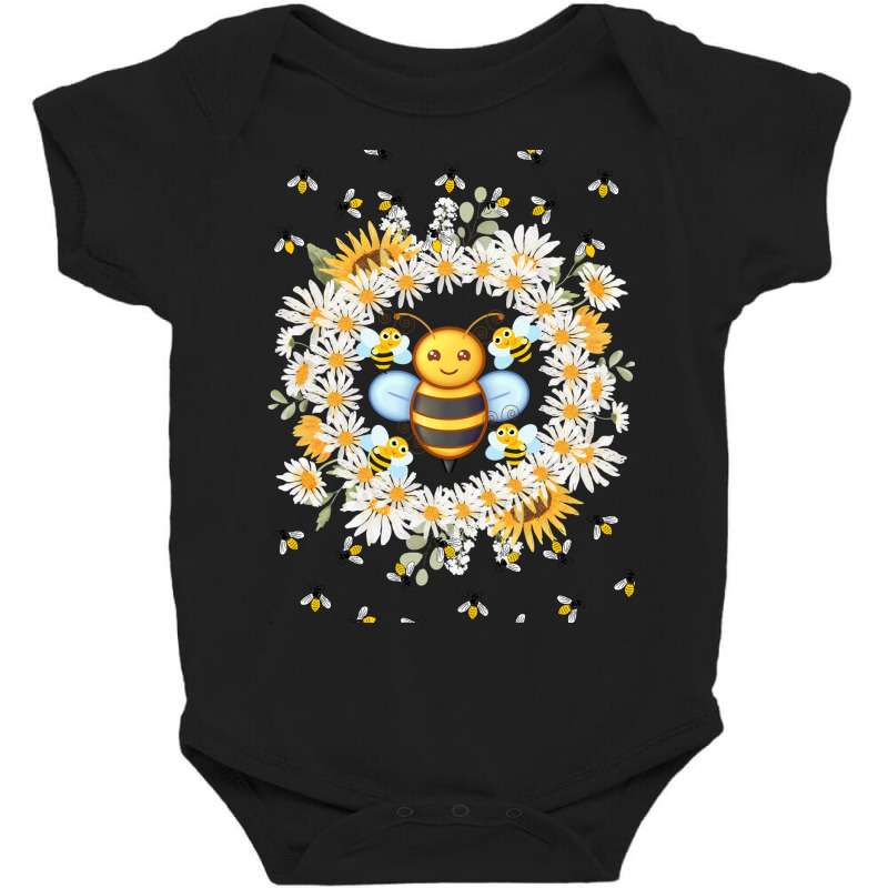 Bee And Flowers Baby Bodysuit | Artistshot