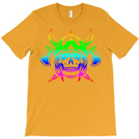 Multicolored Scandinavian Viking Skull In Helmet With Crossed Axes Mod T-shirt | Artistshot