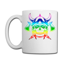 Multicolored Scandinavian Viking Skull In Helmet With Crossed Axes Mod Coffee Mug | Artistshot