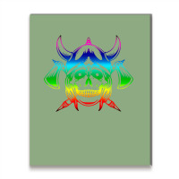 Multicolored Scandinavian Viking Skull In Helmet With Crossed Axes Mod Metal Print Vertical | Artistshot