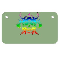 Multicolored Scandinavian Viking Skull In Helmet With Crossed Axes Mod Motorcycle License Plate | Artistshot