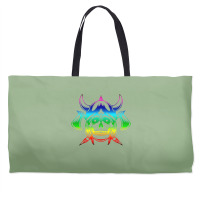 Multicolored Scandinavian Viking Skull In Helmet With Crossed Axes Mod Weekender Totes | Artistshot