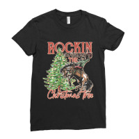 Hot Trend Rockin' Around The Christmas Tree Cowboy Santa Ride Horse Ladies Fitted T-shirt | Artistshot