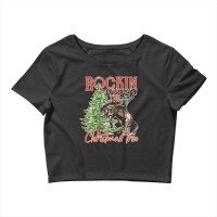 Hot Trend Rockin' Around The Christmas Tree Cowboy Santa Ride Horse Crop Top | Artistshot