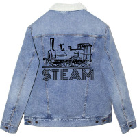 Steam Train Unisex Sherpa-lined Denim Jacket | Artistshot