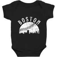 Hot Trend Vintage Boston Massachusetts Skyline Baby Bodysuit | Artistshot