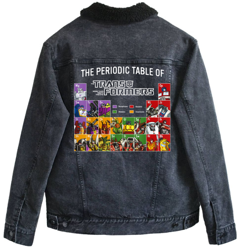 Transformers The Periodic Table Of Transformers Unisex Sherpa-lined Denim Jacket | Artistshot