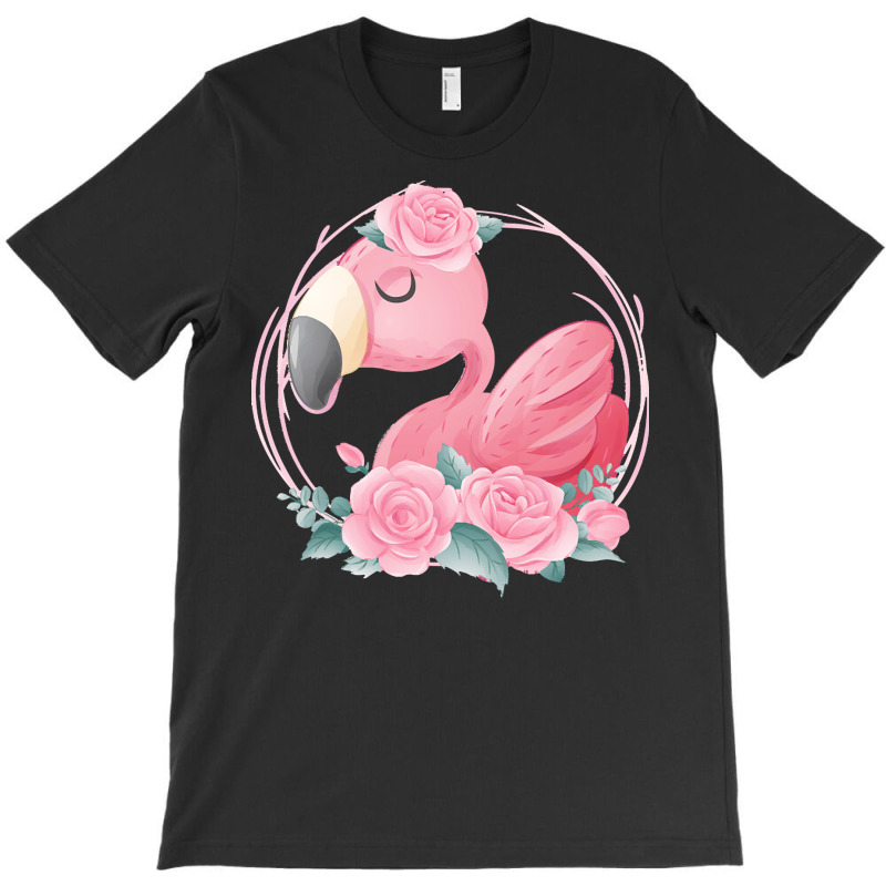 Flamingo T  Shirt Cute Dreaming Pink Flamingo Floral T  Shirt T-shirt | Artistshot