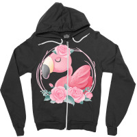 Flamingo T  Shirt Cute Dreaming Pink Flamingo Floral T  Shirt Zipper Hoodie | Artistshot