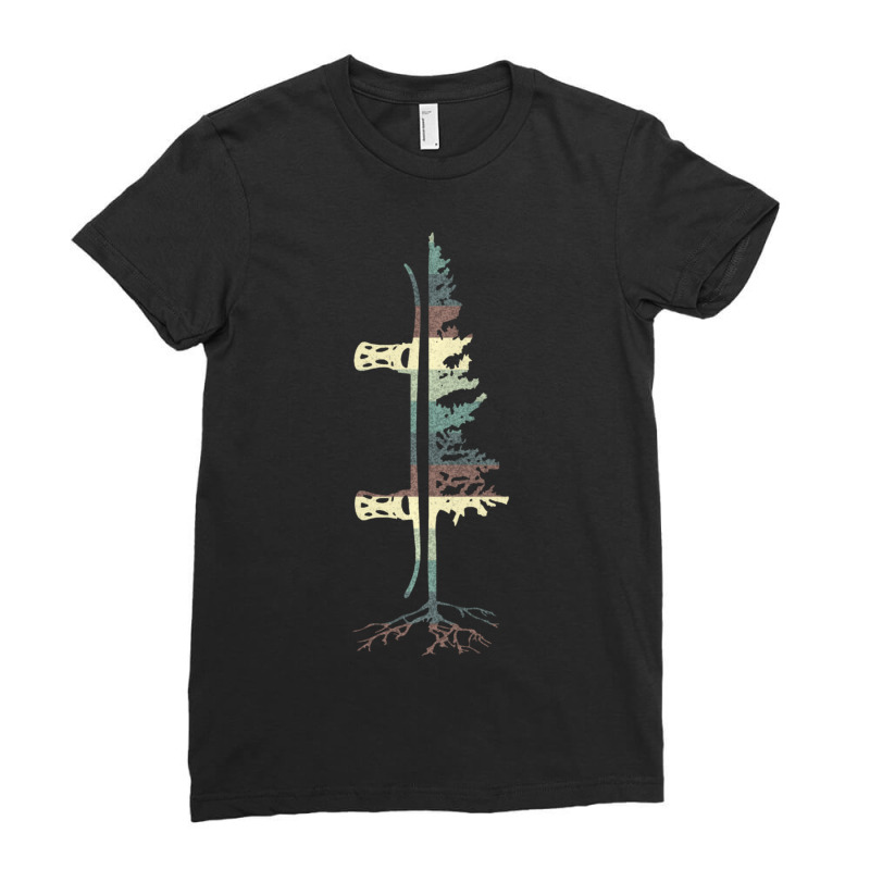 Trending Vintage Pine Snowboard Snowboarding Ladies Fitted T-Shirt by Crews Micki | Artistshot