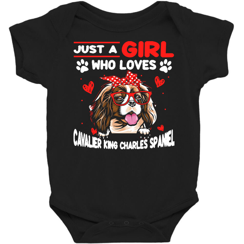 Just A Girl Who Loves Dogs T  Shirt Vintage Just A Girl Who Love Caval Baby Bodysuit | Artistshot