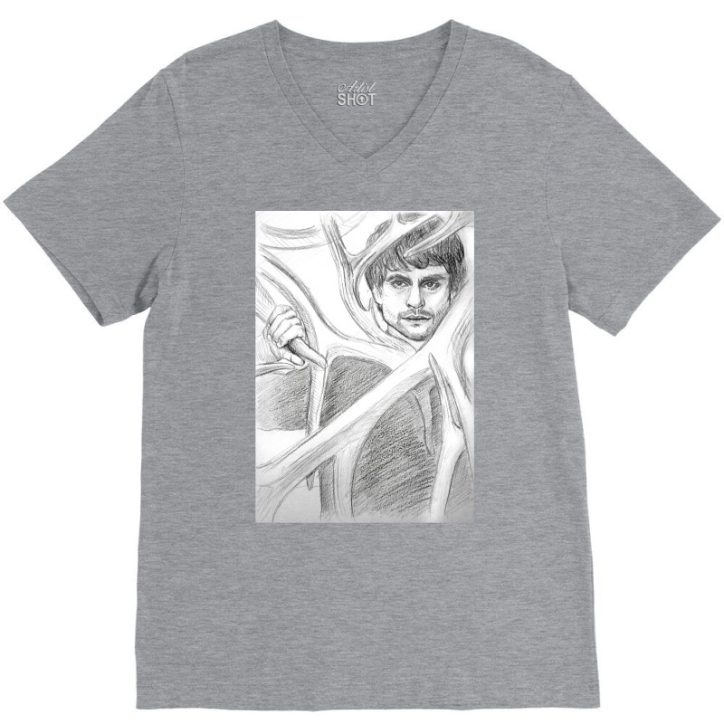 Will Graham Art Tangled In The  Horns Hannibal Tv V-Neck Tee by zaheretippanp | Artistshot