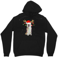 Limited Edition Reindeer Akita Dog With Santa Hat Christmas Light Xmas Unisex Hoodie | Artistshot